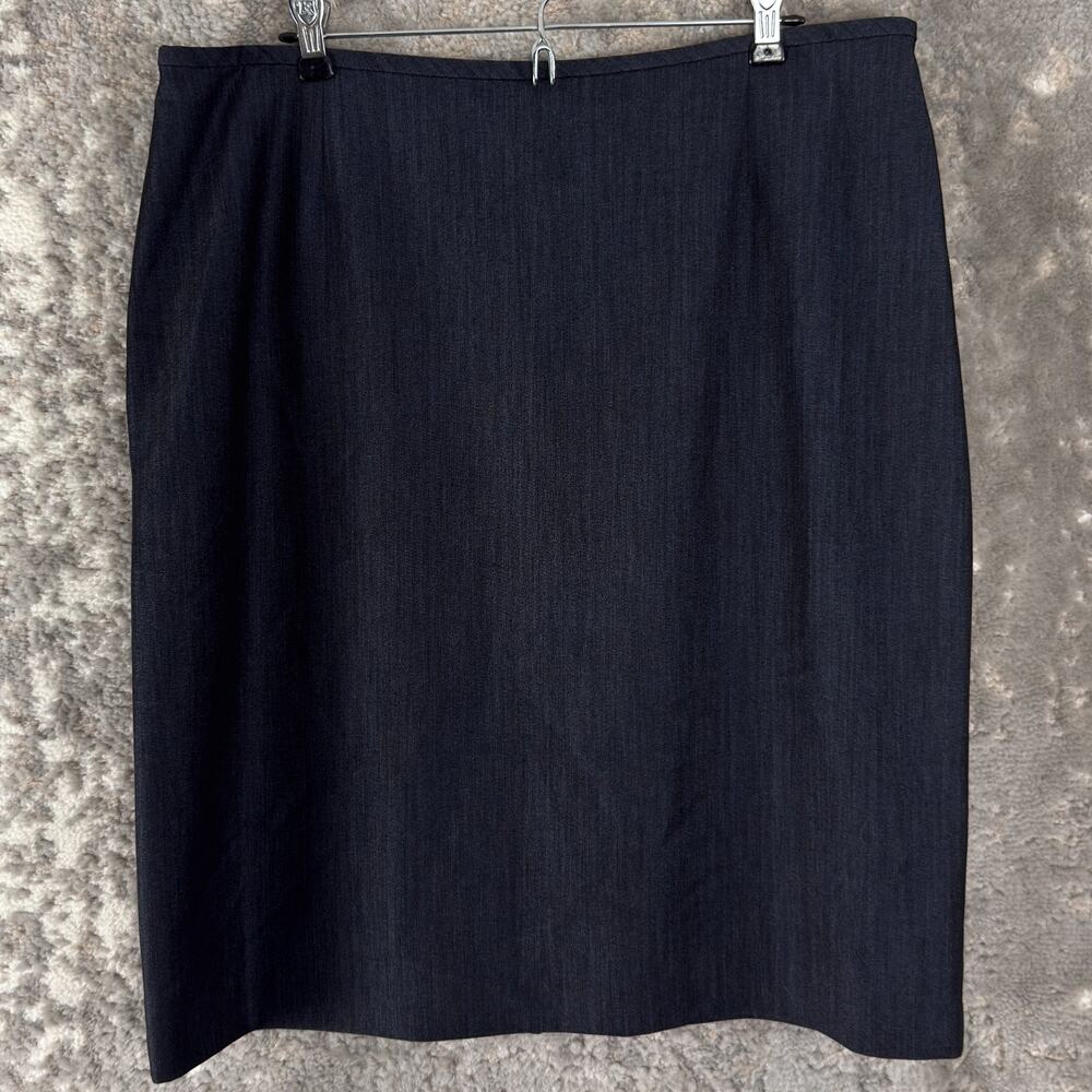 Preston York Size‎ 14 Career Preppy Minimalist Knee Length Skirt Gray Zip Lined